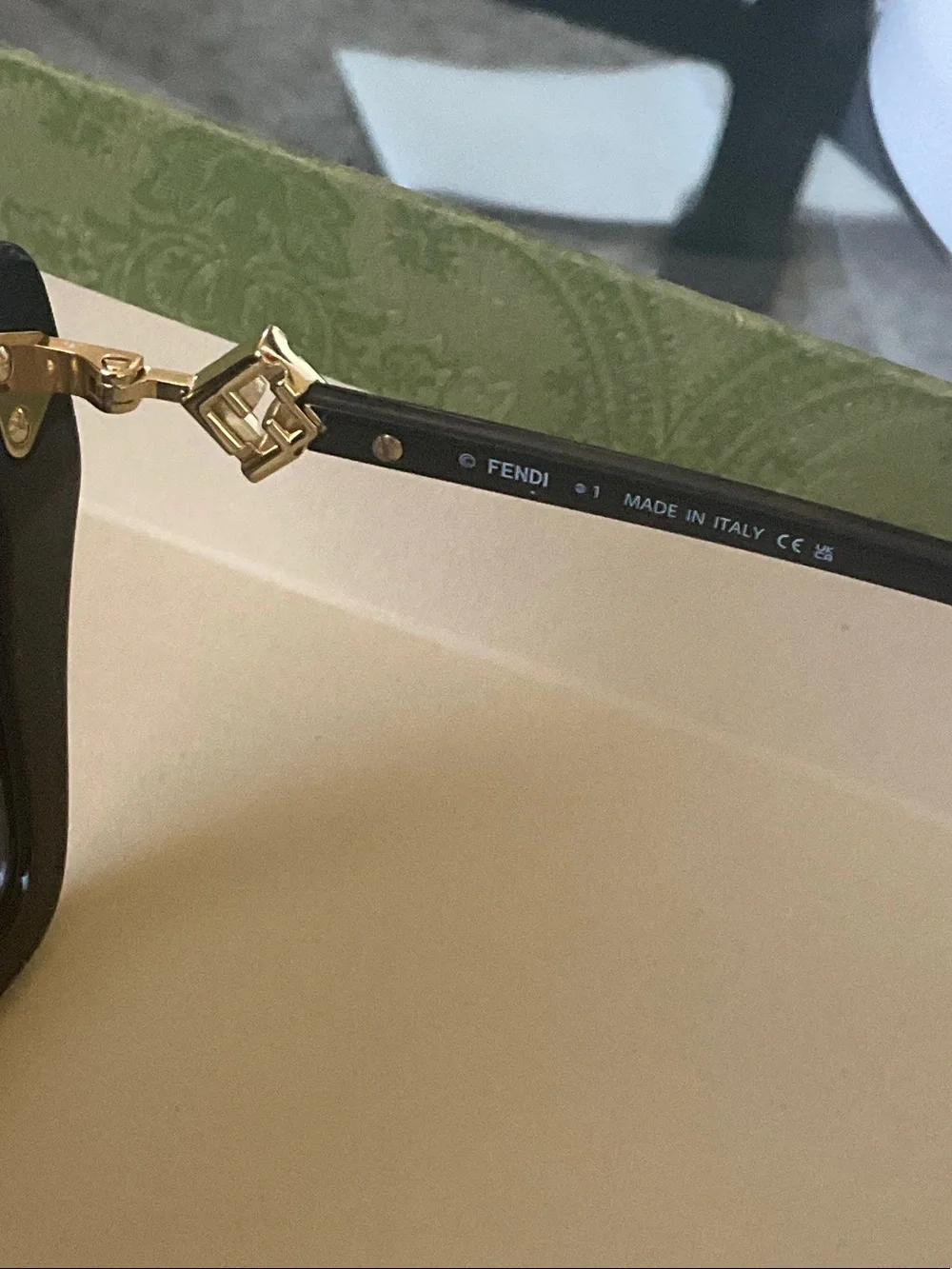 Black Square Sunglasses with Gold Accent - Designer Style